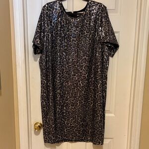 Michael Kors Black and Silver Sequin Dress